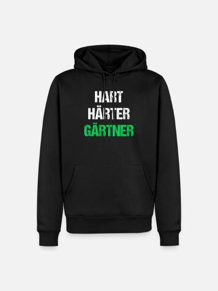 Hart Härter Gärtner - Männer Premium Bio Hoodie - Schwarz