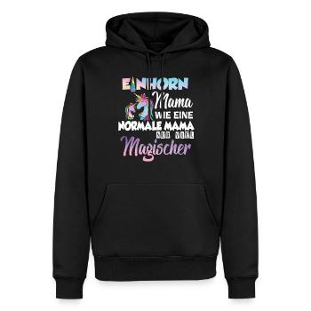 Einhorn Mama Mutter Muttertag - Männer Premium Bio Hoodie - Schwarz - Vorne - Nico (187cm)