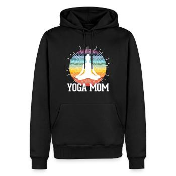 Yoga maman cadeau fête des mères - Sweat à capuche Premium bio Homme - noir - Devant - Nico (187cm)