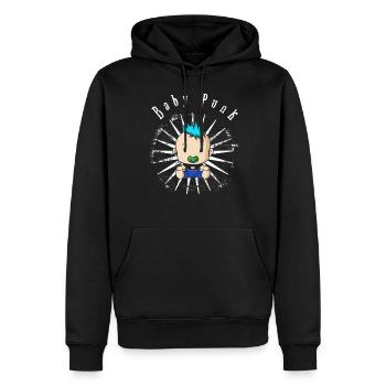 Punk punks punk punk rock punk rocker anarchie - Sweat à capuche Premium bio Homme - noir - Devant - Nico (187cm)
