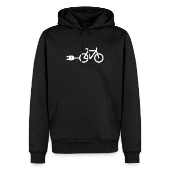 Vélo électrique à batterie Ebike Pedelec vélo électrique - Sweat à capuche Premium bio Homme - noir - Devant - Nico (187cm)
