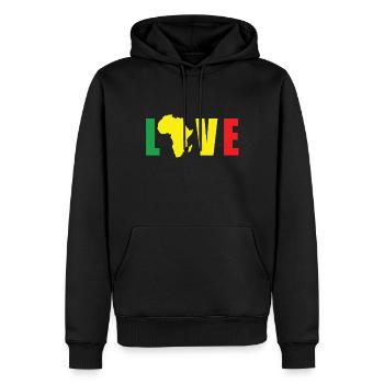 Africa - Felpa con cappuccio ecologica premium da uomo - nero - Fronte - Nico (187cm)
