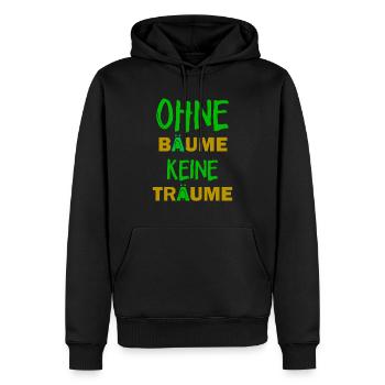 Umwelt Naturschutz - Ohne Bäume keine Träume - Männer Premium Bio Hoodie - Schwarz - Vorne - Nico (187cm)