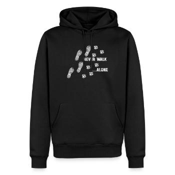 Patte de chat Never Walk Alone - Sweat à capuche Premium bio Homme - noir - Devant - Nico (187cm)