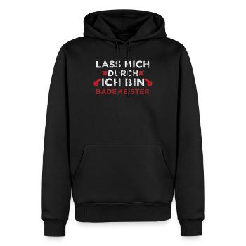 Bademeister - Männer Premium Bio Hoodie - Schwarz - Vorne - Nico (187cm)