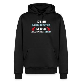 Bademeister - Männer Premium Bio Hoodie - Schwarz - Vorne - Nico (187cm)