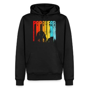 PAPA Rainbow Bear Silhouette - Men’s Premium Organic Hoodie - black - Front - Nico (187cm)