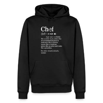 Chef Définition Funny Cook Cooking Gifts Chefs - Sweat à capuche Premium bio Homme - noir - Devant - Nico (187cm)