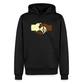 Anti-racisme contre la liberté d'expression de droite - Sweat à capuche Premium bio Homme - noir - Devant - Nico (187cm)