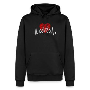 Pulsation vélo de montagne vélo de descente - Sweat à capuche Premium bio Homme - noir - Devant - Nico (187cm)