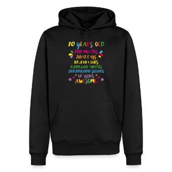 10 Ans 120 Mois Anniversaire Math Nerd Geeky Girl - Sweat à capuche Premium bio Homme - noir - Devant - Nico (187cm)