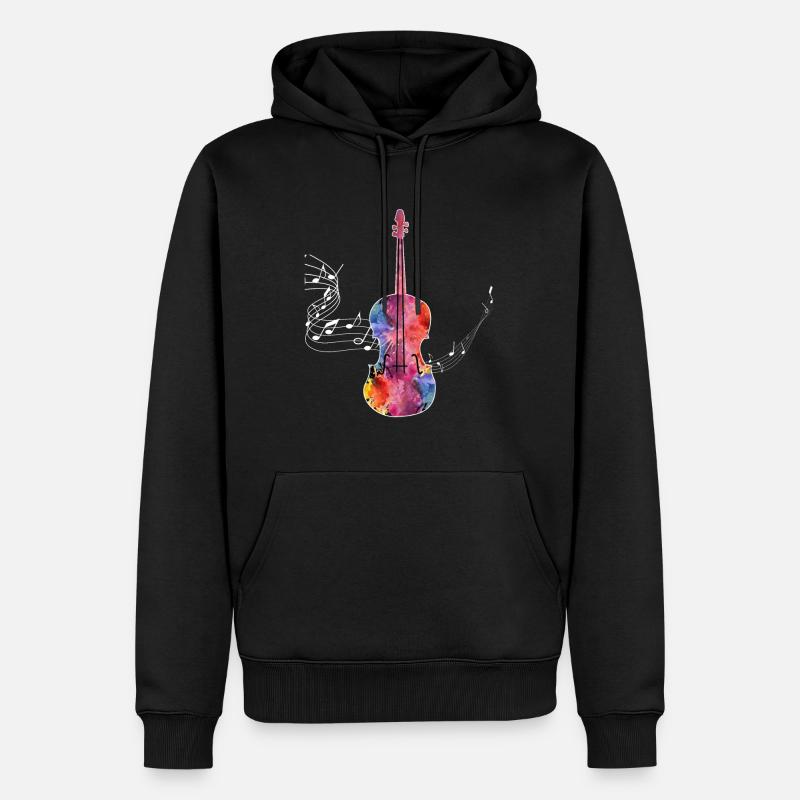 Violine - Männer Premium Bio Hoodie - Schwarz