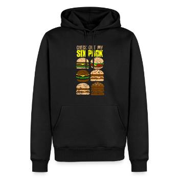 Burger Burger Hamburger Fastfood Cadeau - Sweat à capuche Premium bio Homme - noir - Devant - Nico (187cm)