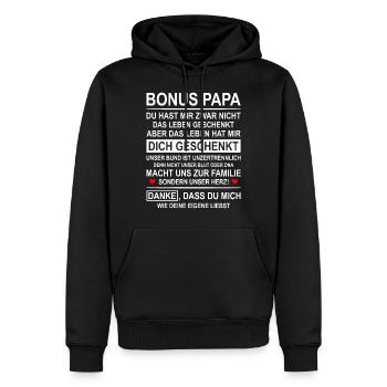 Bonus Papa Geschenk von Tochter - Männer Premium Bio Hoodie - Schwarz - Vorne - Nico (187cm)
