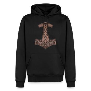 Hammer von Thor Mjölnir Kupfer Wikinger Geschenk - Männer Premium Bio Hoodie - Schwarz - Vorne - Nico (187cm)