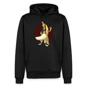 Cheeky banana nudity banana peel fruit - Sweat à capuche Premium bio Homme - noir - Devant - Nico (187cm)