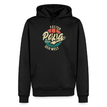 Bester Papa der Welt Vintage Retro Vatertag - Männer Premium Bio Hoodie - Schwarz - Vorne - Nico (187cm)