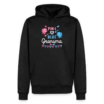 Rosa oder blaue Oma liebt Sie lustiges Geschlecht Baby R. - Männer Premium Bio Hoodie - Schwarz - Vorne - Nico (187cm)