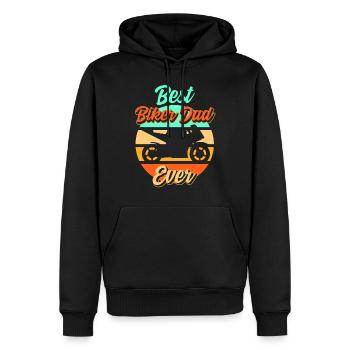 Papa Biker Vater Motorrad Motorsport Geschenk - Männer Premium Bio Hoodie - Schwarz - Vorne - Nico (187cm)