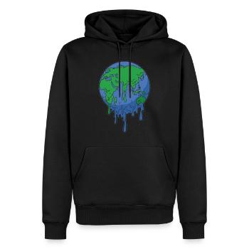 Réchauffement climatique réchauffement de la terre fonte de la terre - Sweat à capuche Premium bio Homme - noir - Devant - Nico (187cm)
