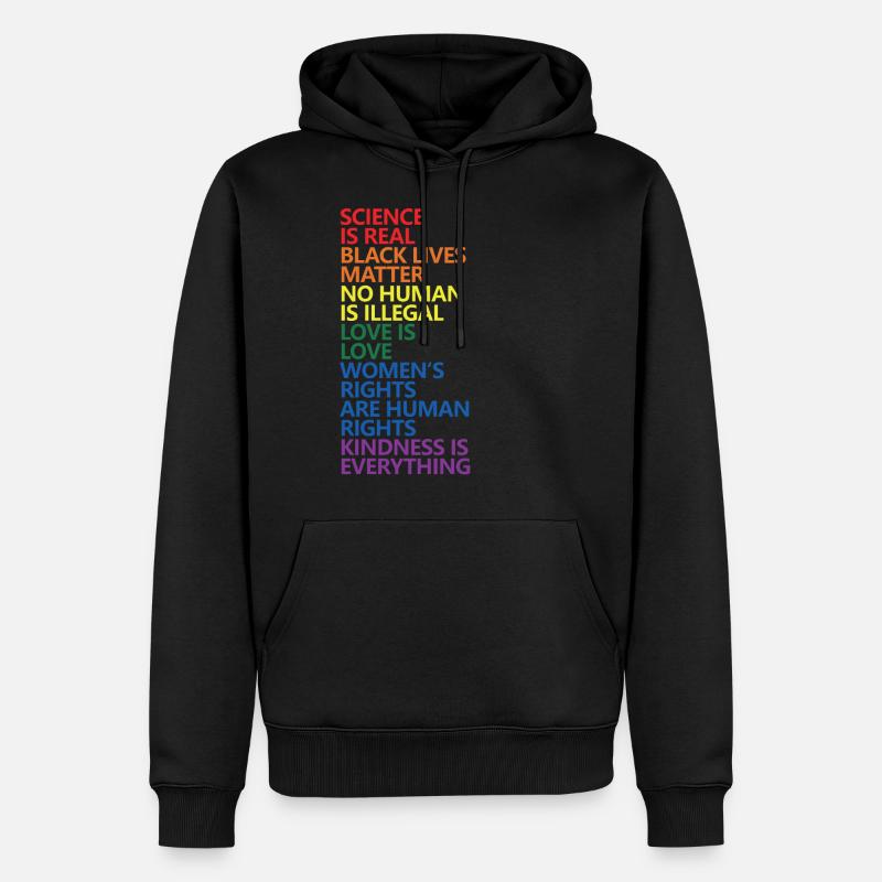 Science Is Real Black Lives Matter LGBT Pride BLM - Männer Premium Bio Hoodie - Schwarz