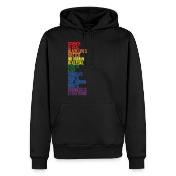 Vintage Science Is Real Black Lives Matter LGBT Pr - Männer Premium Bio Hoodie - Schwarz - Vorne - Nico (187cm)