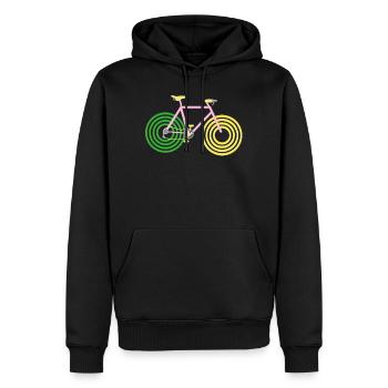 Vélo vélo vtt kit fixie bike love - Sweat à capuche Premium bio Homme - noir - Devant - Nico (187cm)