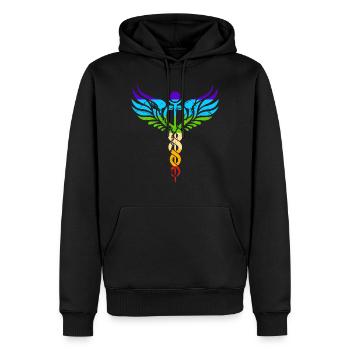 Kundalini Chakra Meditation geflügelte schlange - Männer Premium Bio Hoodie - Schwarz - Vorne - Nico (187cm)