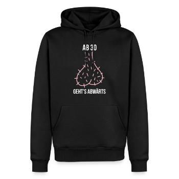 30 Mann Abwärts Hoden 30Ter 30. Geburtstag - Männer Premium Bio Hoodie - Schwarz - Vorne - Nico (187cm)