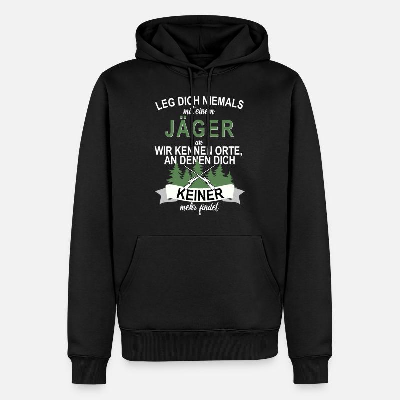 Jäger Jagd Wald Hobby Freizeit - Männer Premium Bio Hoodie - Schwarz