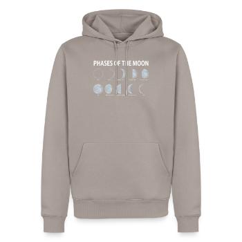 Moon - Men’s Premium Organic Hoodie - taupe - Front - Nico (187cm)