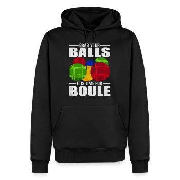 Petanque Aktuell Boule Kugeln Geschenk - Männer Premium Bio Hoodie - Schwarz - Vorne - Nico (187cm)