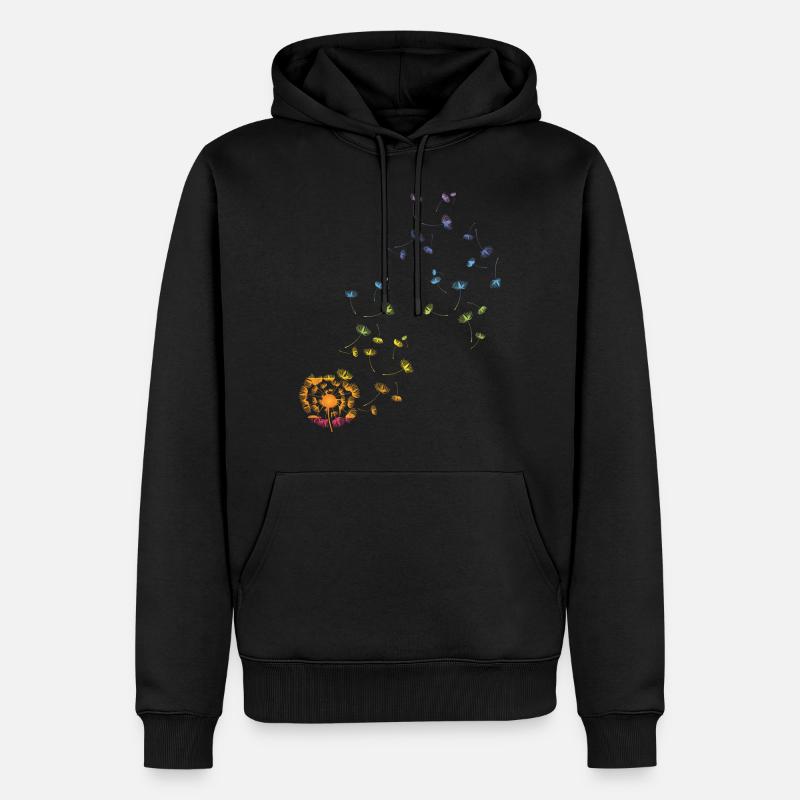 Fleur de vie de pissenlit chakra de pissenlit - Sweat à capuche Premium bio Homme - noir