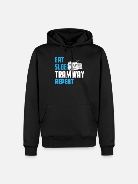 Eat. Sleep. Tramway. Repeat. - Men’s Premium Organic Hoodie - black