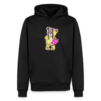 ours en peluche - Sweat à capuche Premium bio Homme - noir - Devant - Nico (187cm)