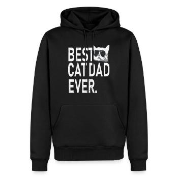 Meilleur papa chat jamais - Sweat à capuche Premium bio Homme - noir - Devant - Nico (187cm)