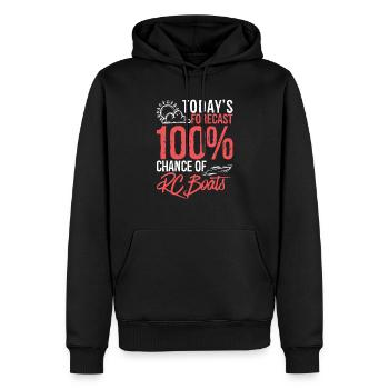 Prévisions du jour 100% de chances de bateaux RC Drôles - Sweat à capuche Premium bio Homme - noir - Devant - Nico (187cm)