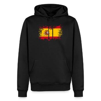 Spain flag stains blot gift idea - Men’s Premium Organic Hoodie - black - Front - Nico (187cm)