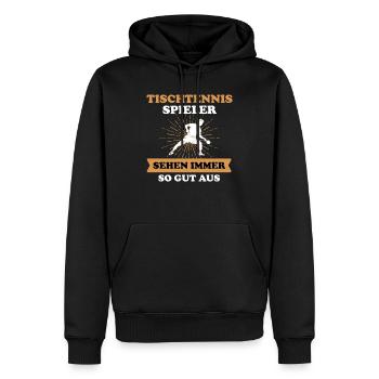 Tischtennis - Männer Premium Bio Hoodie - Schwarz - Vorne - Nico (187cm)