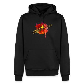Trombone Instrument Brass Band Trombonist Gift - Sweat à capuche Premium bio Homme - noir - Devant - Nico (187cm)