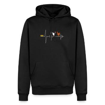 poulet - Sweat à capuche Premium bio Homme - noir - Devant - Nico (187cm)