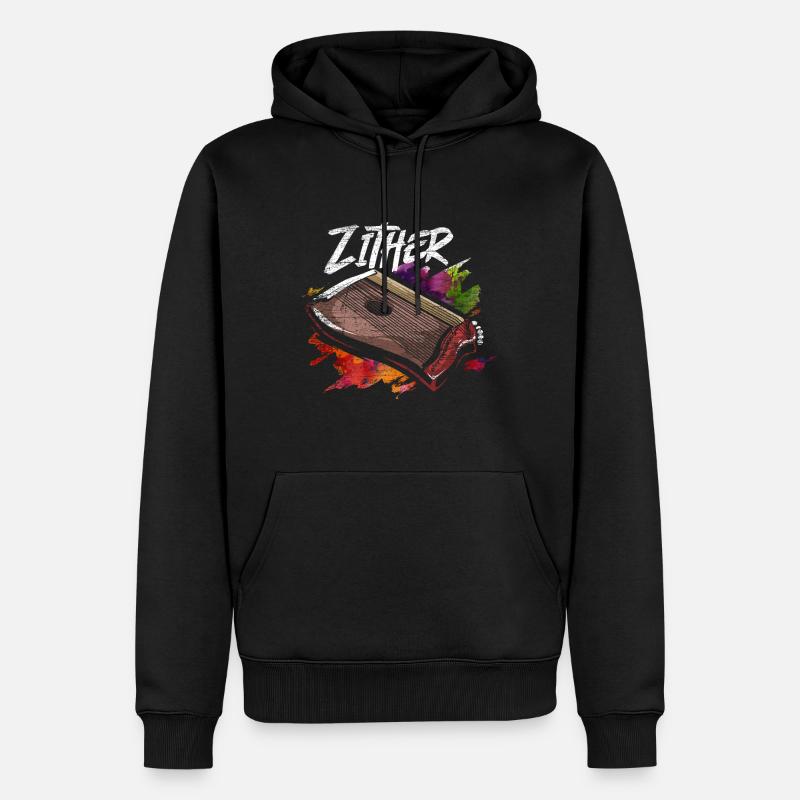 Zither - Männer Premium Bio Hoodie - Schwarz