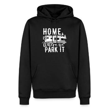 campeur - Sweat à capuche Premium bio Homme - noir - Devant - Nico (187cm)