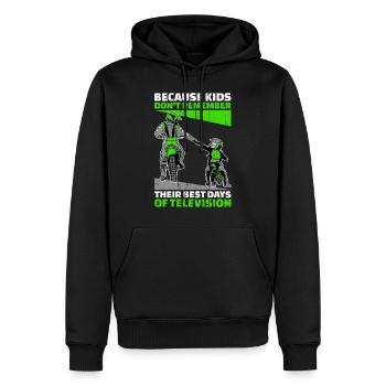 Père fils motocross mx motocross rider cadeau - Sweat à capuche Premium bio Homme - noir - Devant - Nico (187cm)
