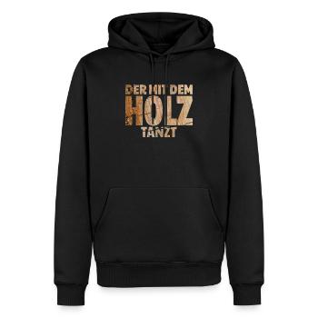 T-Shirt für Tischler, Schreiner und Holz Handwerk - Männer Premium Bio Hoodie - Schwarz - Vorne - Nico (187cm)