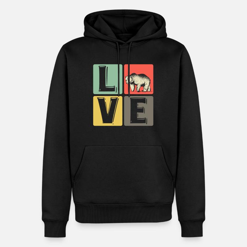 Ours - amour - Sweat à capuche Premium bio Homme - noir