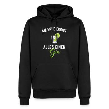Am Ende Ergibt Alles Einen Gin - Männer Premium Bio Hoodie - Schwarz - Vorne - Nico (187cm)