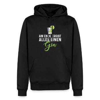 Am Ende Ergibt Alles Einen Gin - Männer Premium Bio Hoodie - Schwarz - Vorne - Nico (187cm)