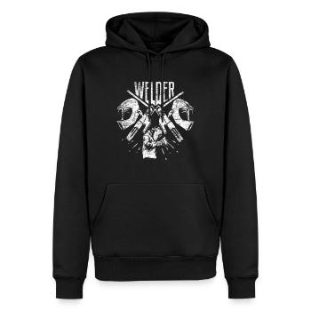 Schweißer Schweißen - Männer Premium Bio Hoodie - Schwarz - Vorne - Nico (187cm)