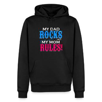 Guitare cadeau fête des pères Rock Dad Rock and Roll - Sweat à capuche Premium bio Homme - noir - Devant - Nico (187cm)